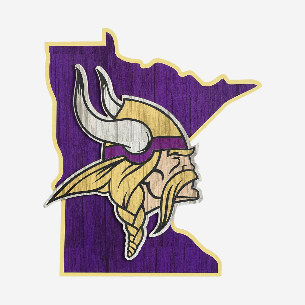 Minnesota Vikings Wood State Sign FOCO - FOCO.com