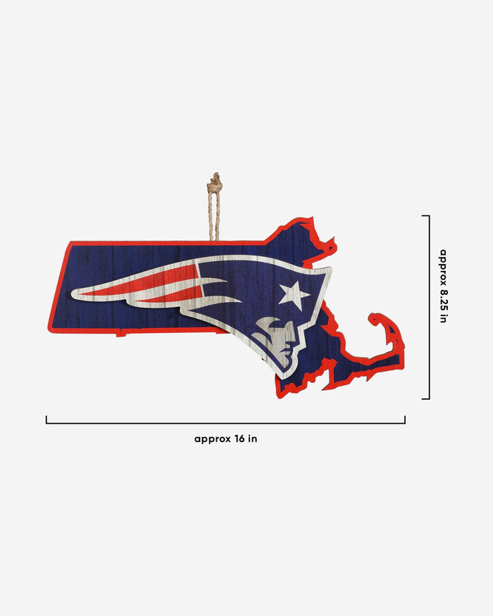 New England Patriots Wood State Sign FOCO - FOCO.com