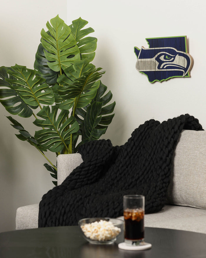 Seattle Seahawks Wood State Sign FOCO - FOCO.com