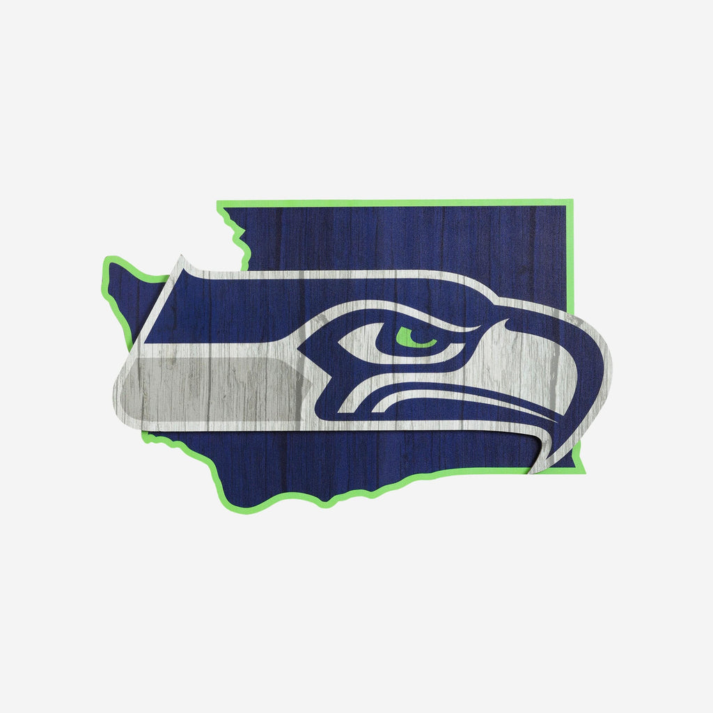 Seattle Seahawks Wood State Sign FOCO - FOCO.com