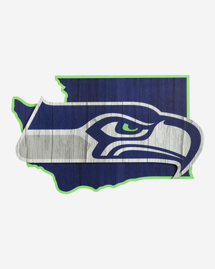 Seattle Seahawks Wood State Sign FOCO - FOCO.com