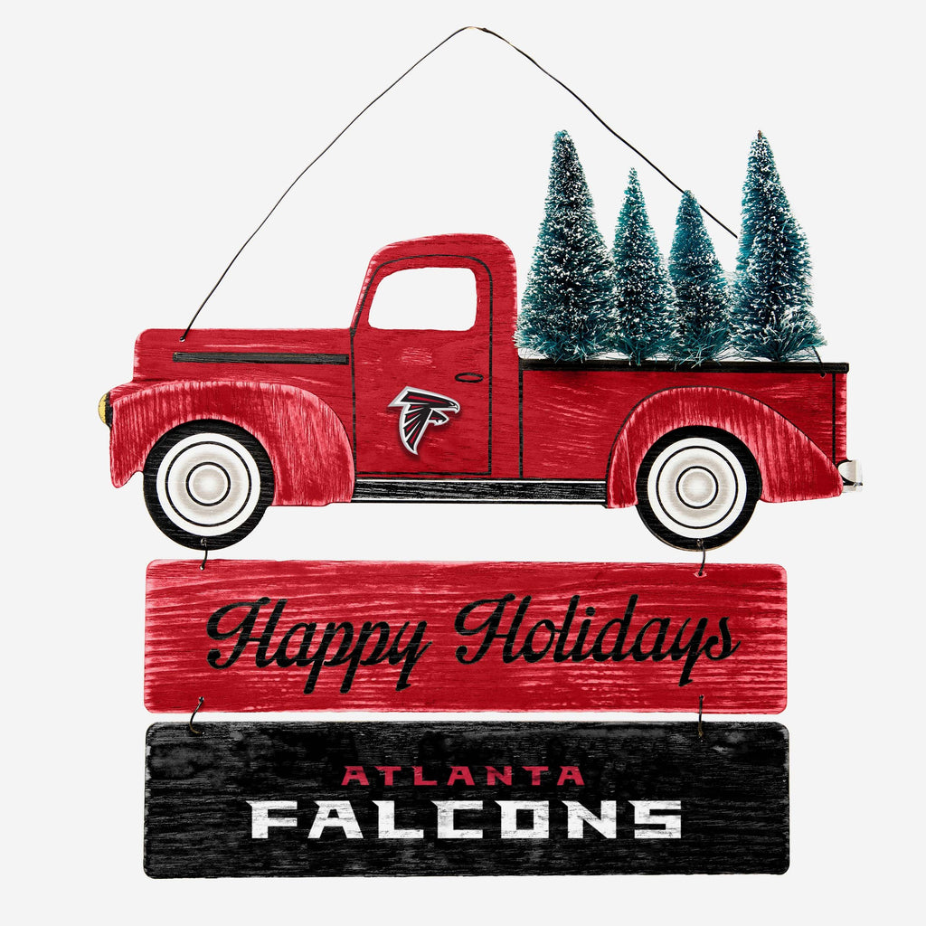 Atlanta Falcons Wooden Truck With Tree Sign FOCO - FOCO.com