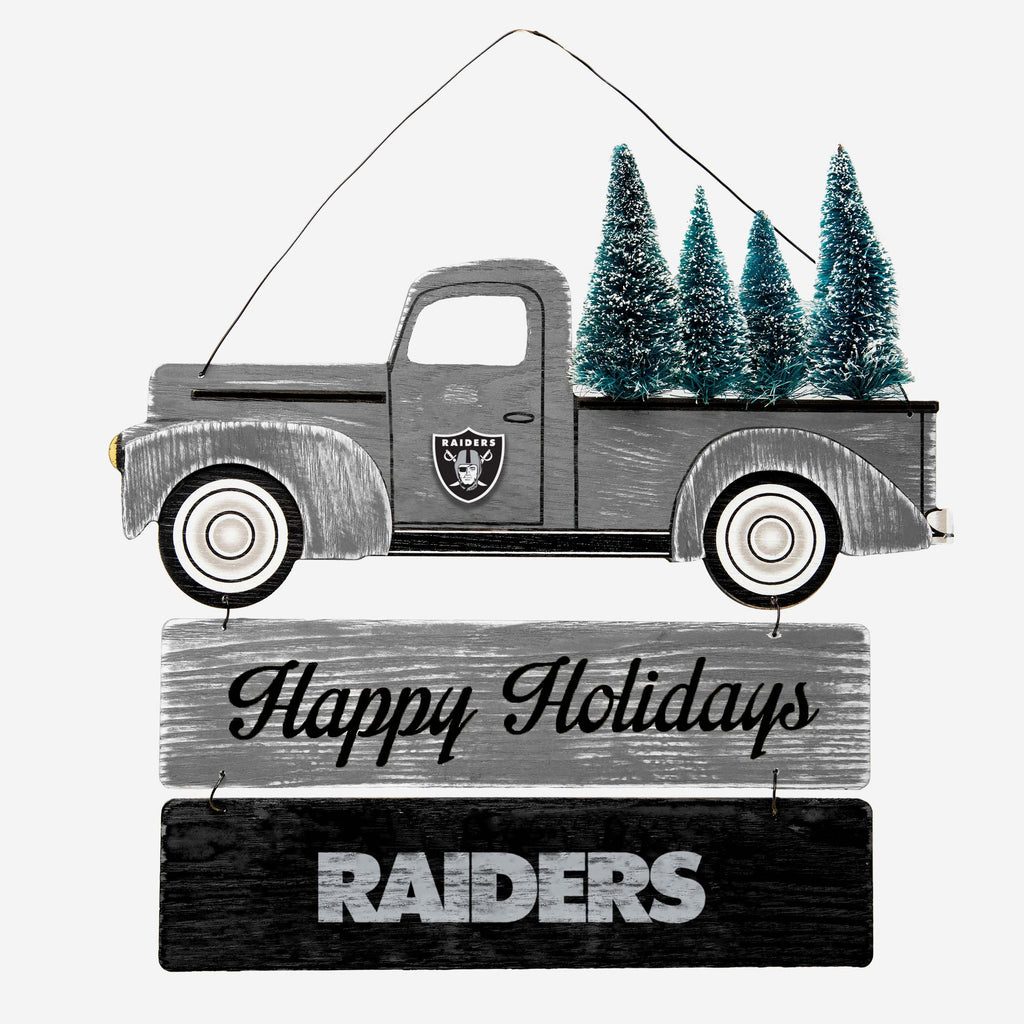 Las Vegas Raiders Wooden Truck With Tree Sign FOCO - FOCO.com