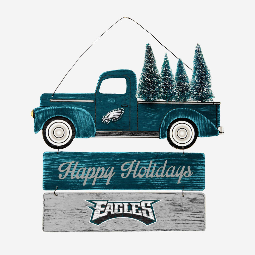 Philadelphia Eagles Wooden Truck With Tree Sign FOCO - FOCO.com