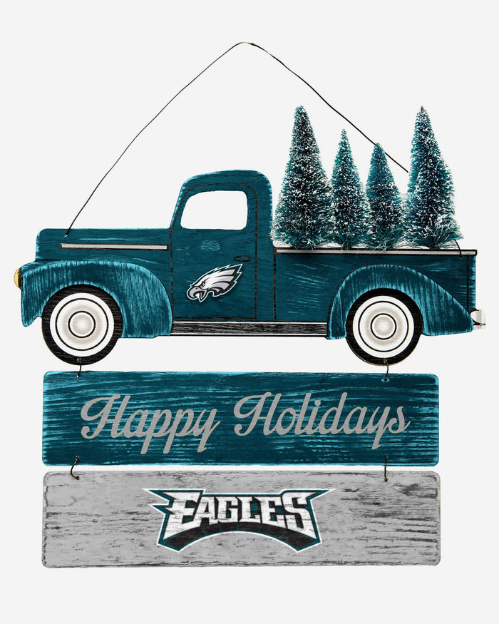 Philadelphia Eagles Wooden Truck With Tree Sign FOCO - FOCO.com