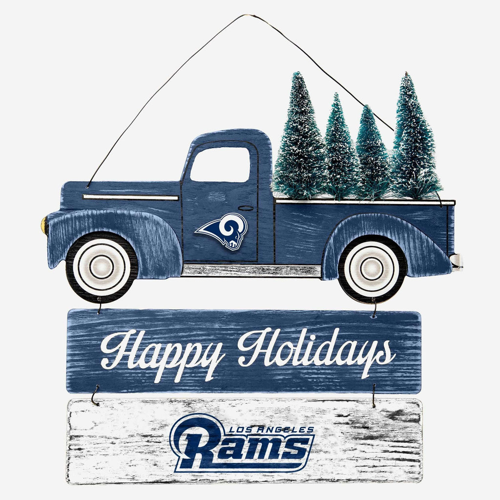 Los Angeles Rams Wooden Truck With Tree Sign FOCO - FOCO.com