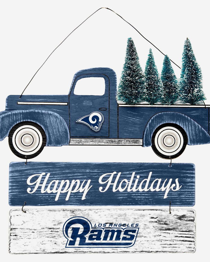 Los Angeles Rams Wooden Truck With Tree Sign FOCO - FOCO.com