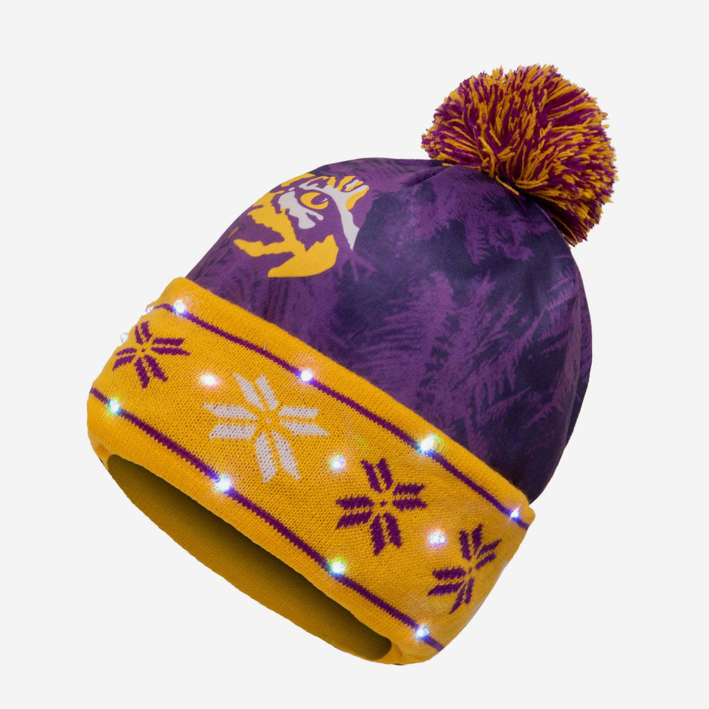 LSU Tigers Big Logo Light Up Beanie FOCO - FOCO.com