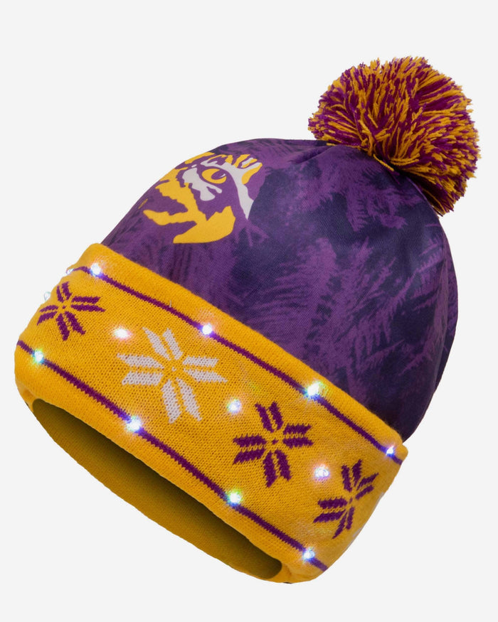 LSU Tigers Big Logo Light Up Beanie FOCO - FOCO.com