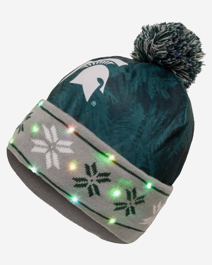 Michigan State Spartans Big Logo Light Up Beanie FOCO - FOCO.com