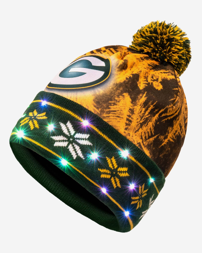 Green Bay Packers Big Logo Light Up Beanie FOCO - FOCO.com