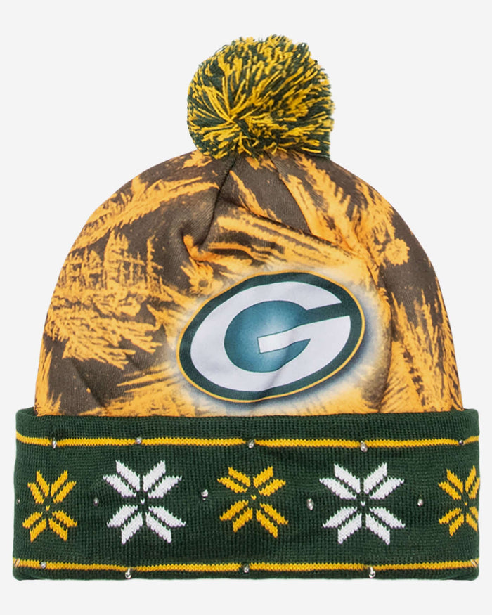 Green Bay Packers Big Logo Light Up Beanie FOCO - FOCO.com