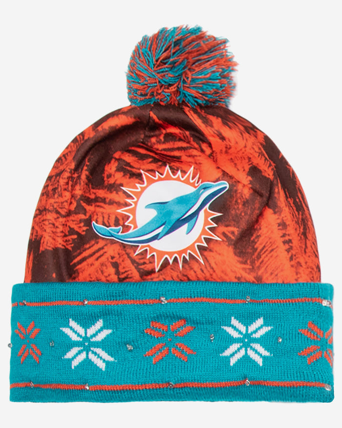 Miami Dolphins Big Logo Light Up Beanie FOCO - FOCO.com