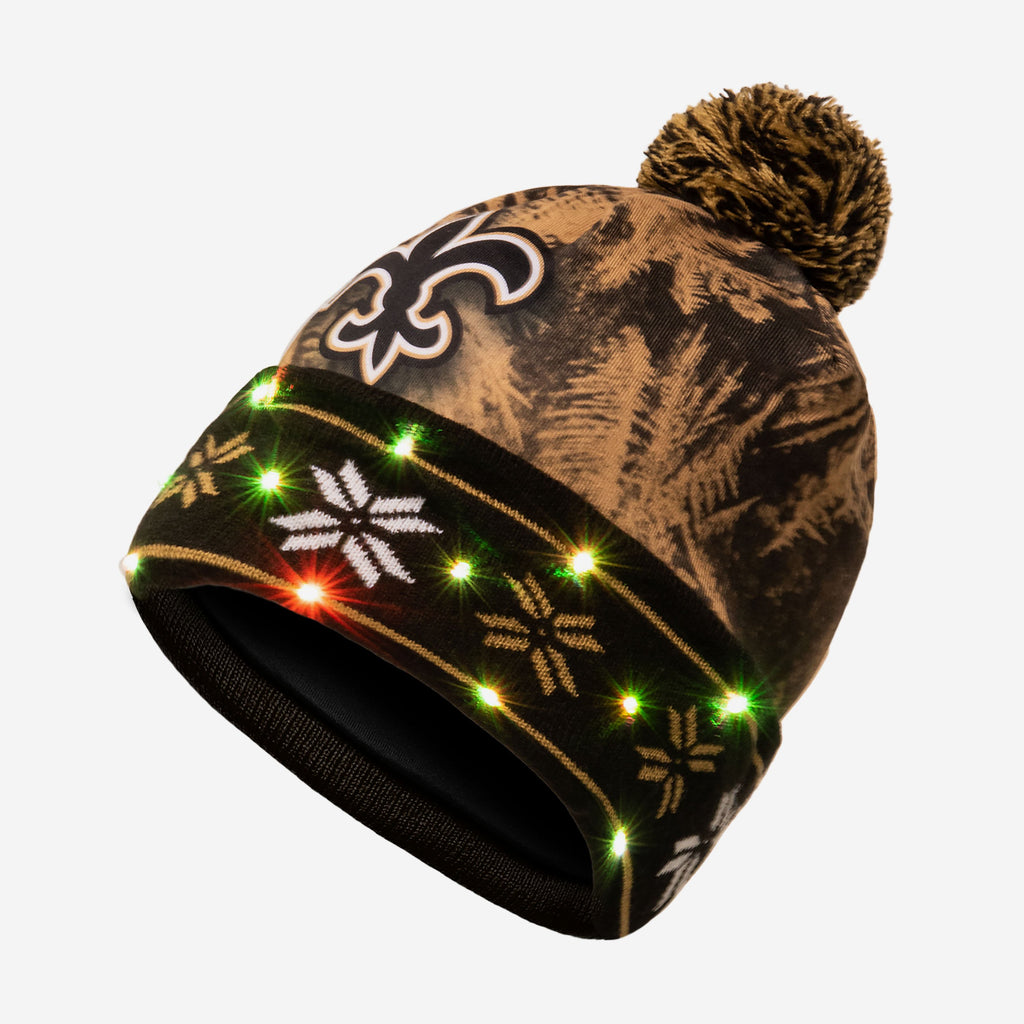 New Orleans Saints Big Logo Light Up Beanie FOCO - FOCO.com