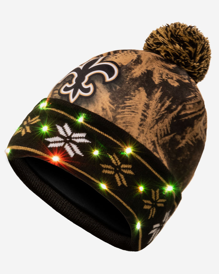 New Orleans Saints Big Logo Light Up Beanie FOCO - FOCO.com