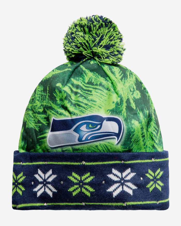 Seattle Seahawks Big Logo Light Up Beanie FOCO - FOCO.com