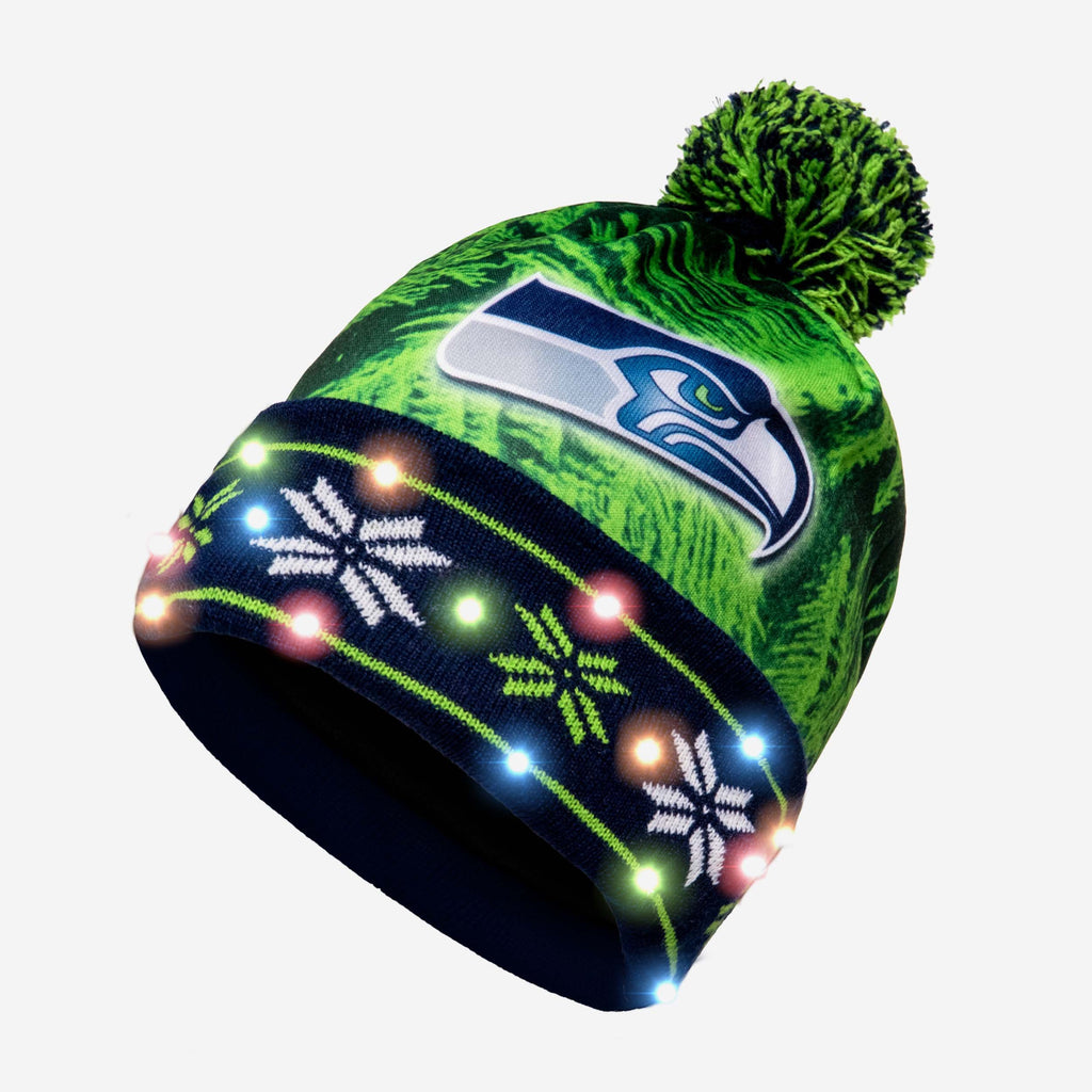 Seattle Seahawks Big Logo Light Up Beanie FOCO - FOCO.com