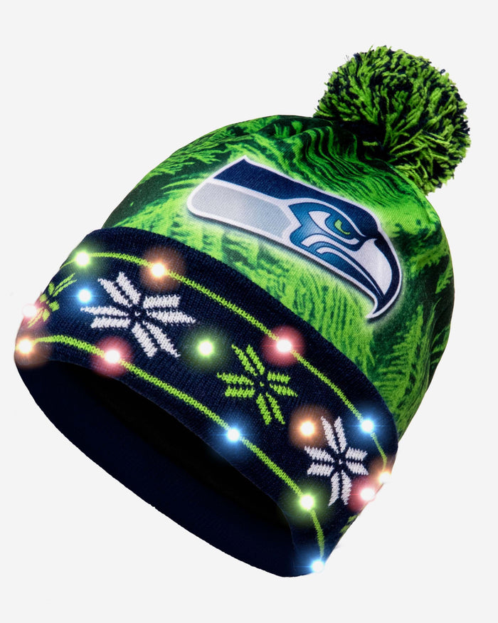 Seattle Seahawks Big Logo Light Up Beanie FOCO - FOCO.com