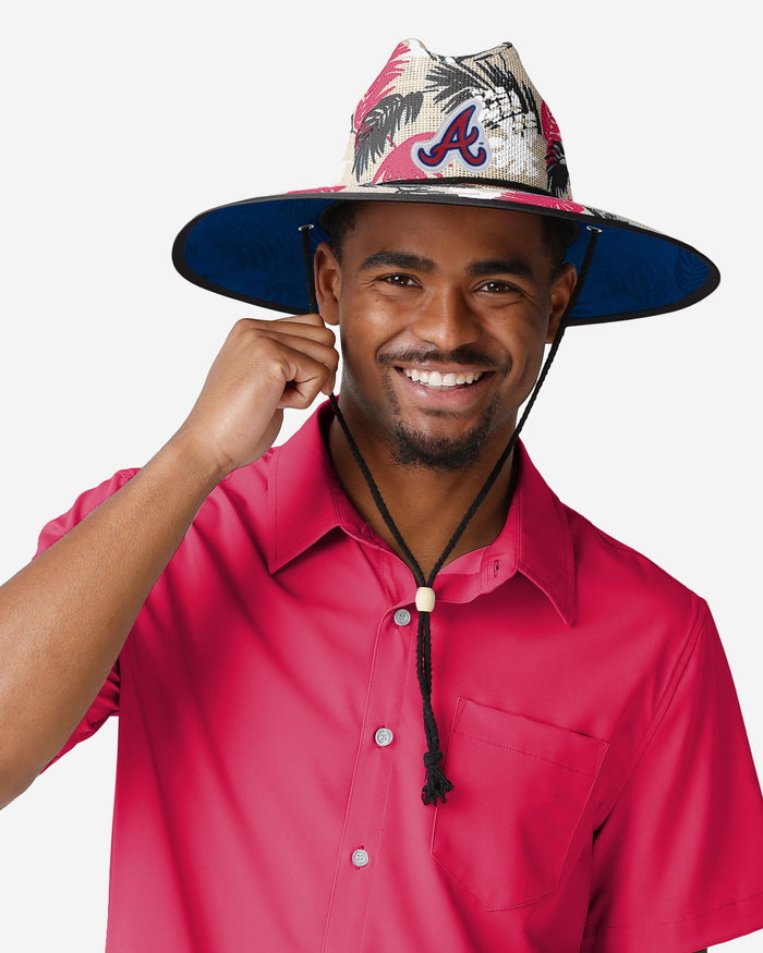 Atlanta Braves Floral Printed Straw Hat FOCO - FOCO.com