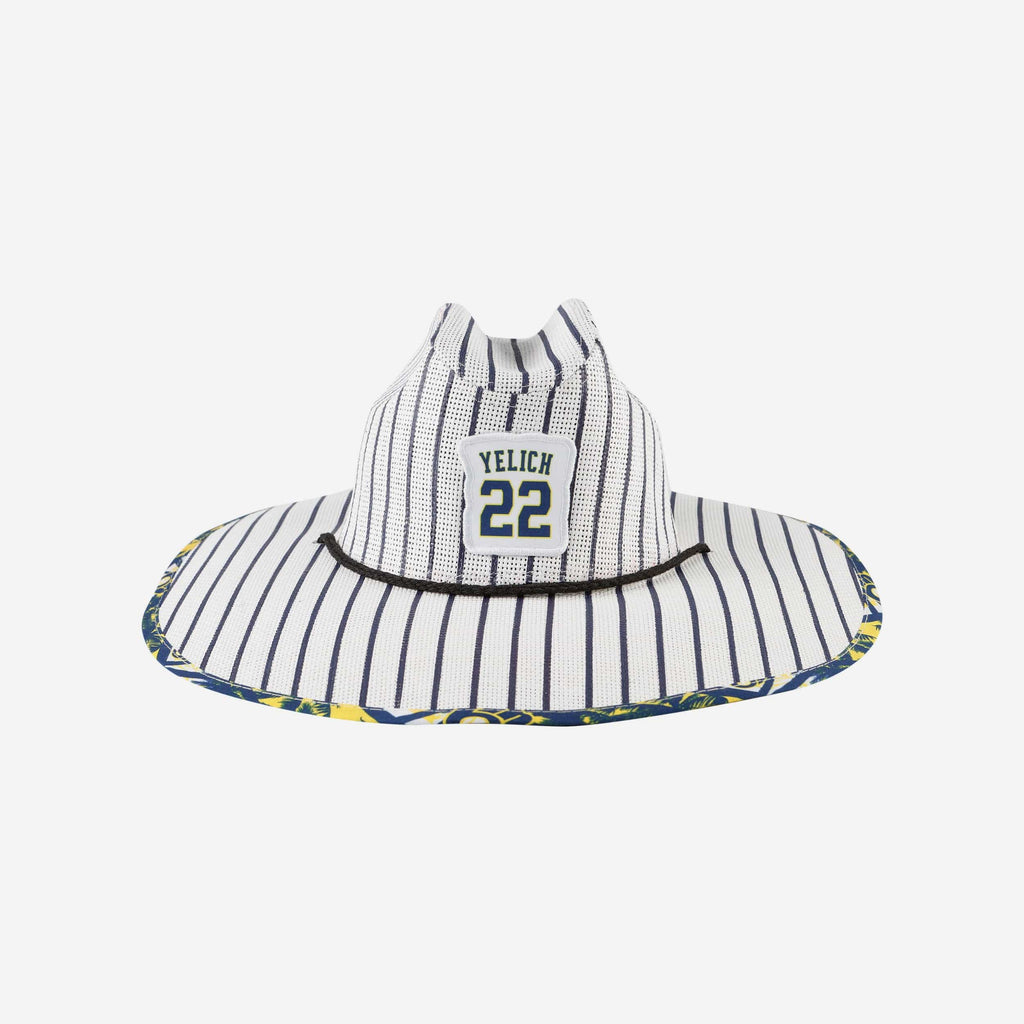 Christian Yelich Milwaukee Brewers Straw Hat FOCO - FOCO.com