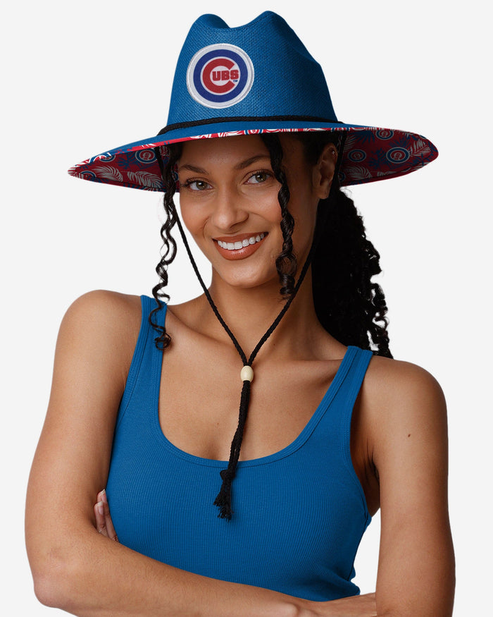 Chicago Cubs Team Color Straw Hat FOCO - FOCO.com