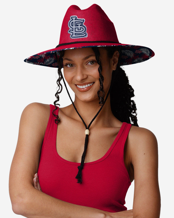 St Louis Cardinals Team Color Straw Hat FOCO - FOCO.com