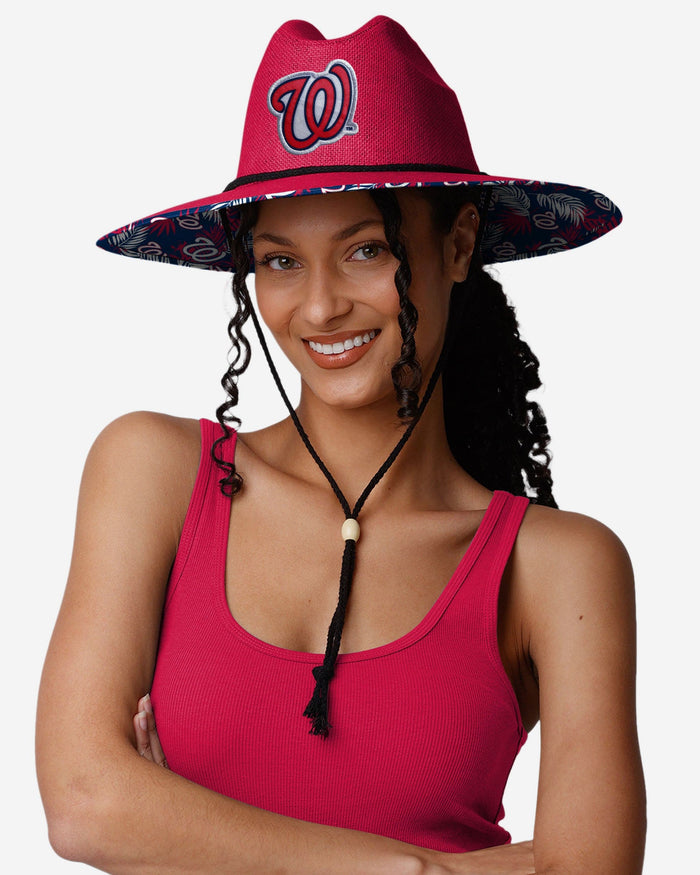 Washington Nationals Team Color Straw Hat FOCO - FOCO.com