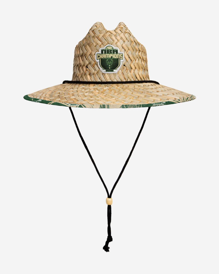 Milwaukee Bucks 2021 NBA Champions Straw Hat FOCO - FOCO.com