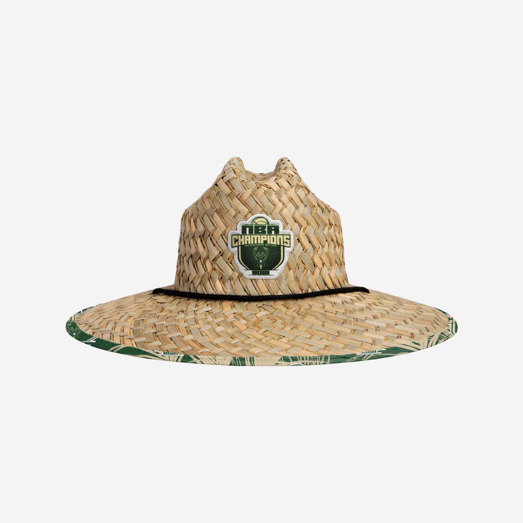 Milwaukee Bucks 2021 NBA Champions Straw Hat FOCO - FOCO.com