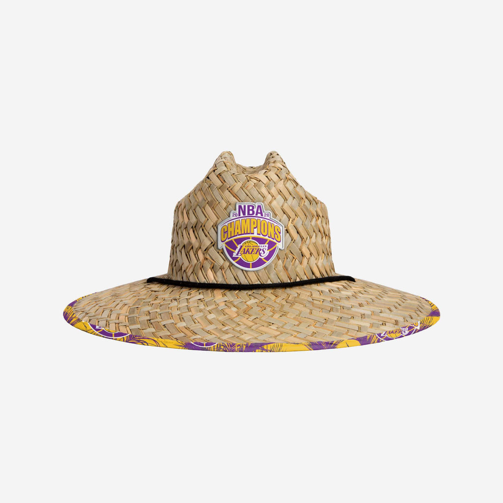 Los Angeles Lakers 2020 NBA Champions Floral Straw Hat FOCO - FOCO.com