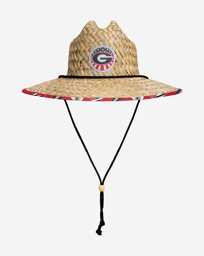 Georgia Bulldogs Americana Straw Hat FOCO - FOCO.com