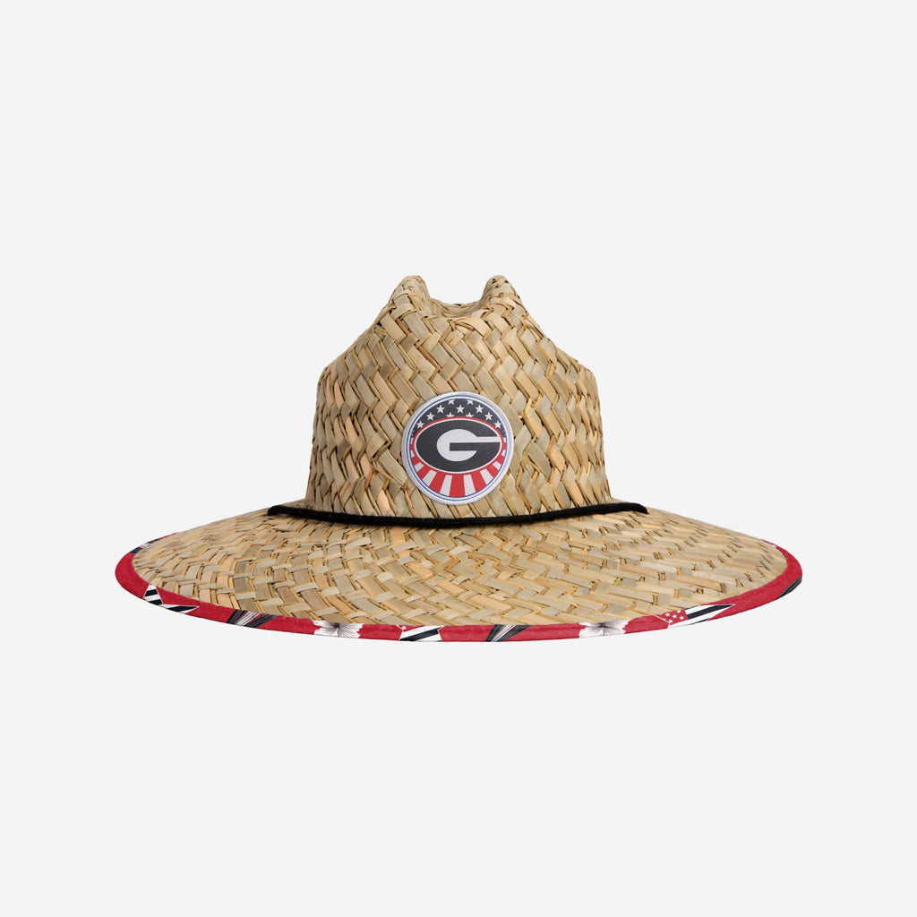 Georgia Bulldogs Americana Straw Hat FOCO - FOCO.com