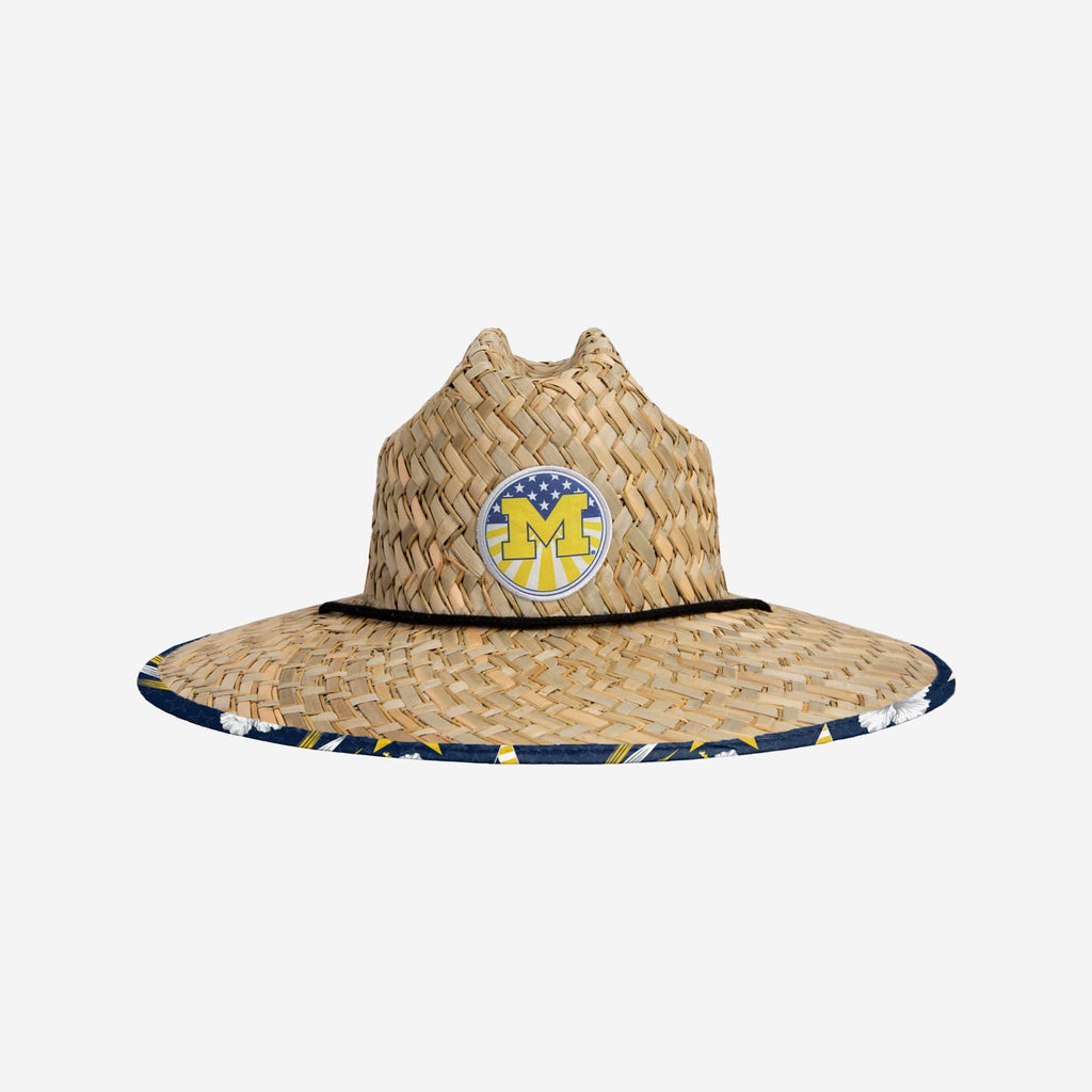 Michigan Wolverines Americana Straw Hat FOCO - FOCO.com