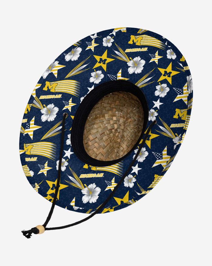 Michigan Wolverines Americana Straw Hat FOCO - FOCO.com