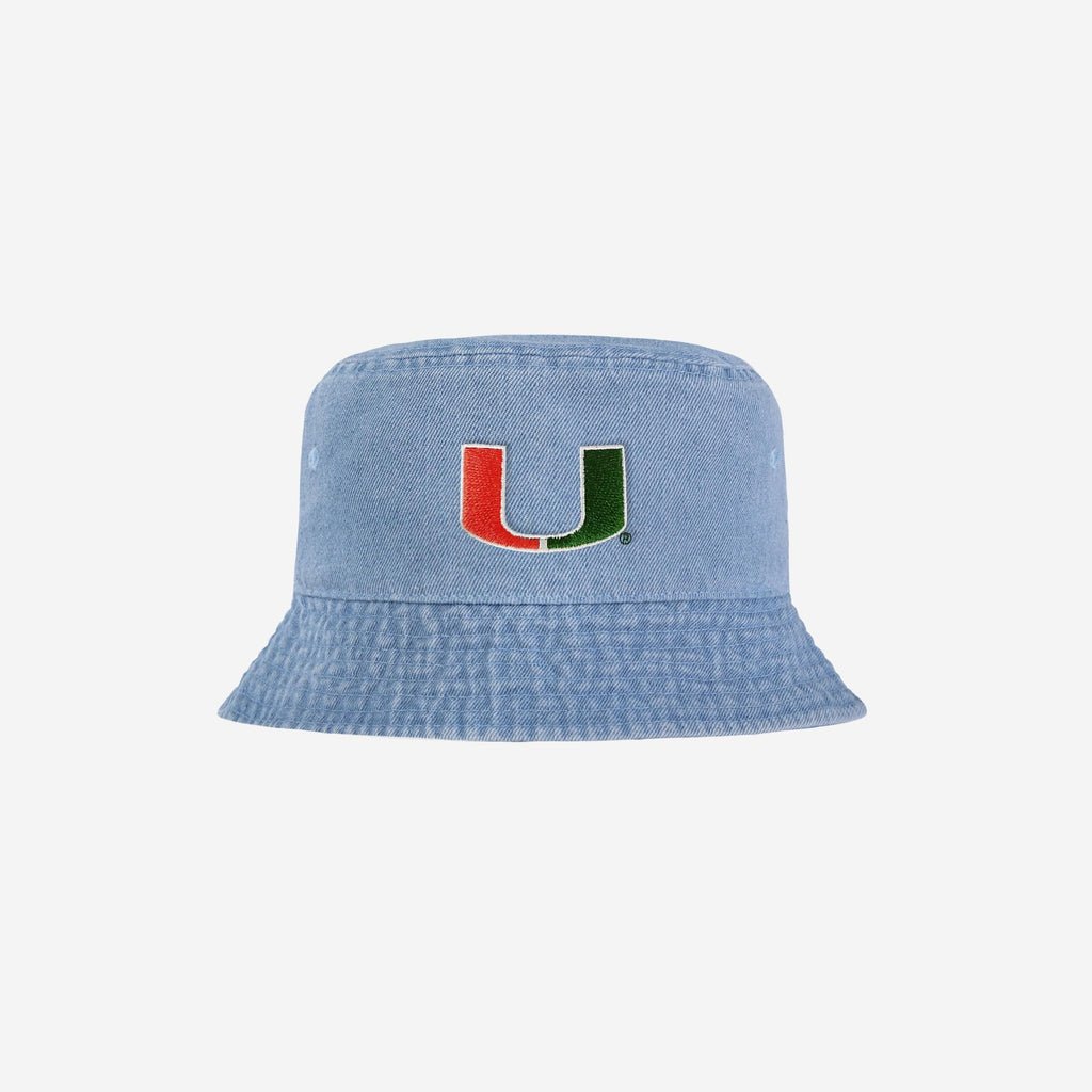 Miami Hurricanes Denim Bucket Hat FOCO - FOCO.com