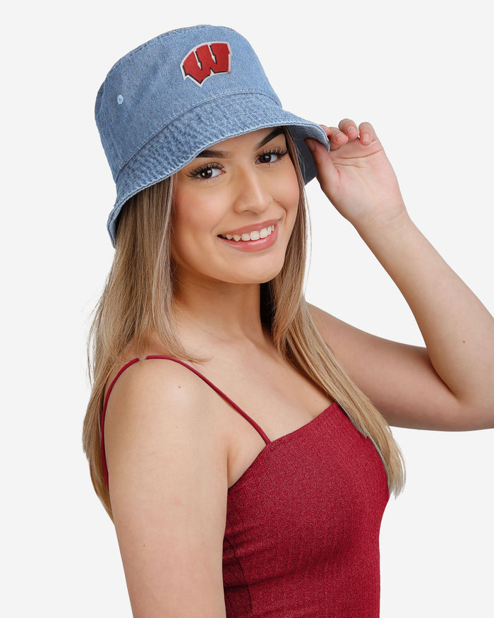 Wisconsin Badgers Denim Bucket Hat FOCO - FOCO.com