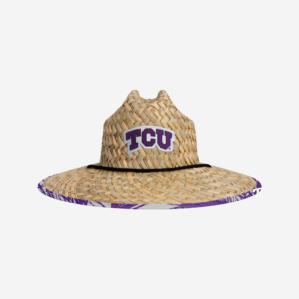 TCU Horned Frogs Floral Straw Hat FOCO - FOCO.com