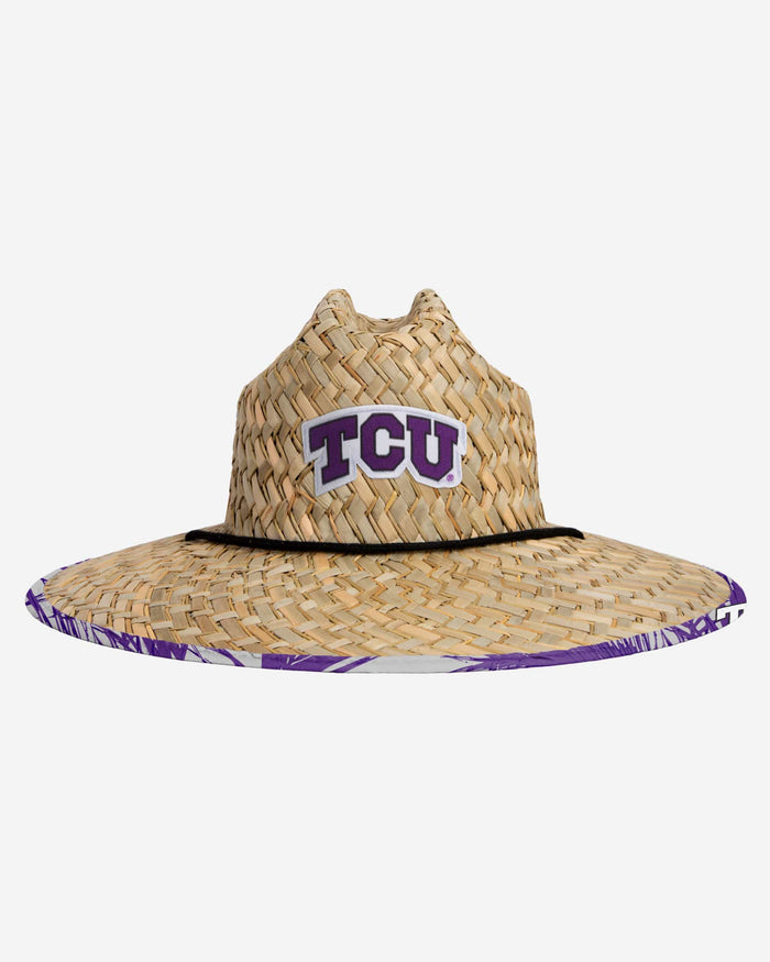 TCU Horned Frogs Floral Straw Hat FOCO - FOCO.com