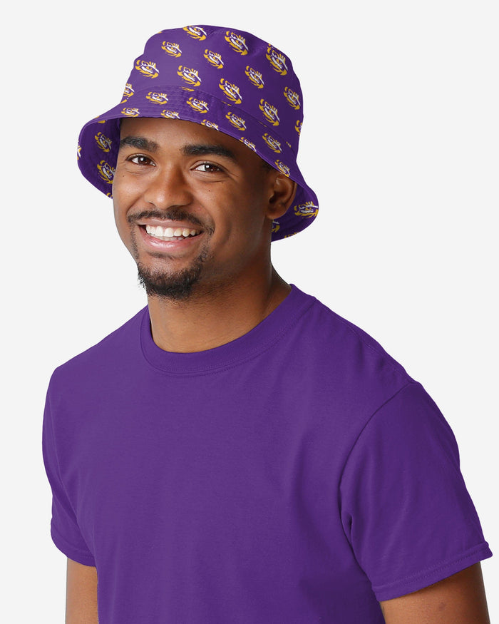 LSU Tigers Mini Print Bucket Hat FOCO - FOCO.com