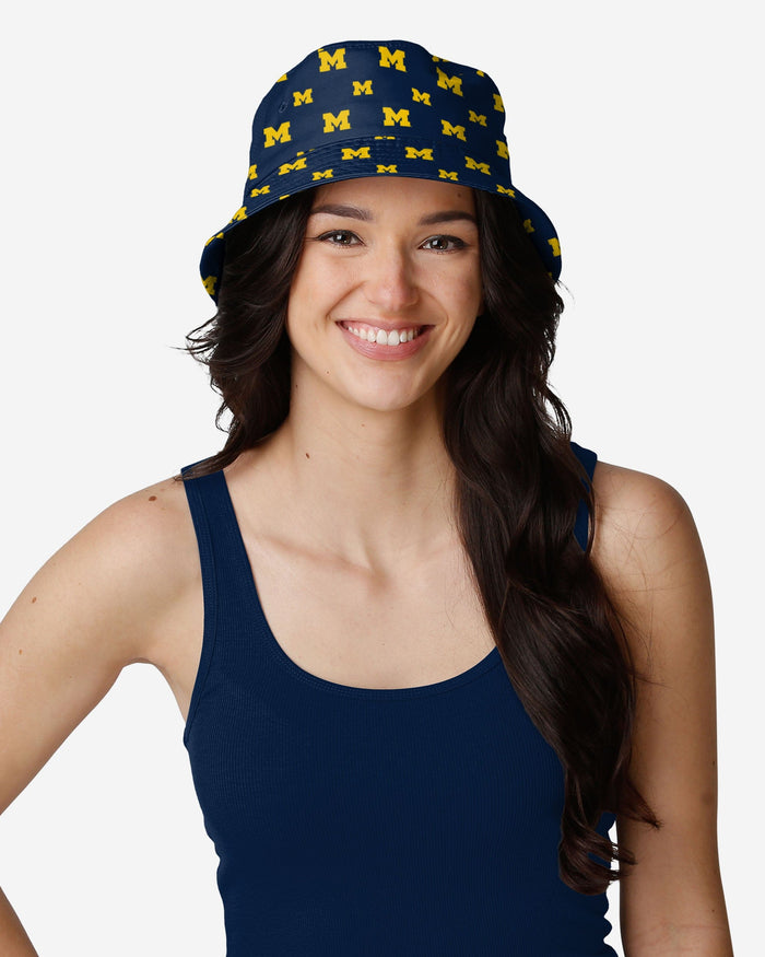 Michigan Wolverines Mini Print Bucket Hat FOCO - FOCO.com