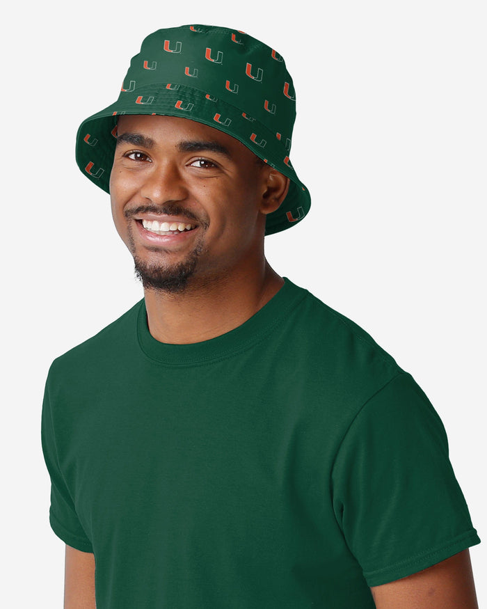 Miami Hurricanes Mini Print Bucket Hat FOCO - FOCO.com