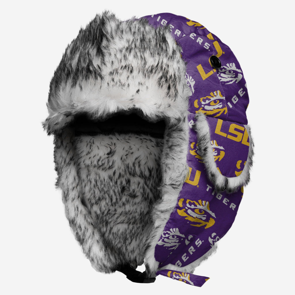 LSU Tigers NCAA Repeat Print Trapper Hat FOCO - FOCO.com