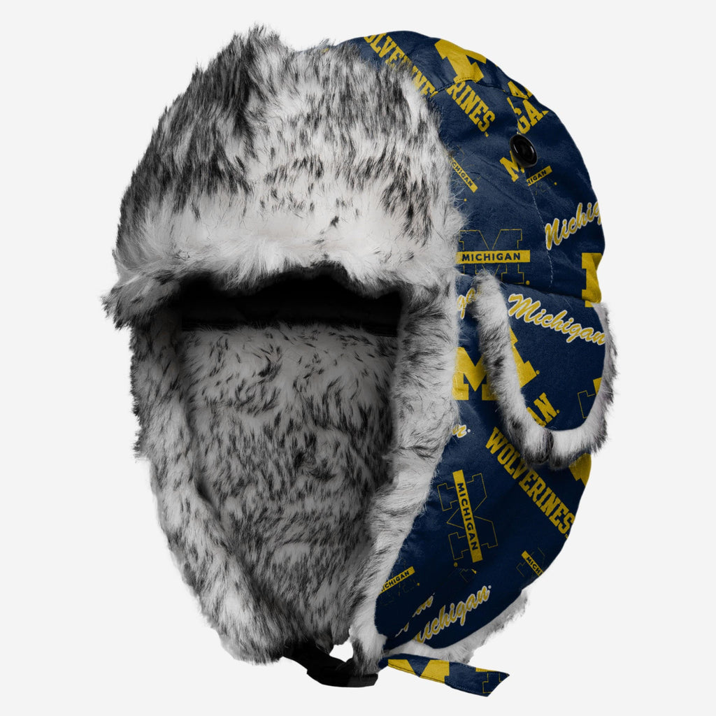 Michigan Wolverines NCAA Repeat Print Trapper Hat FOCO - FOCO.com