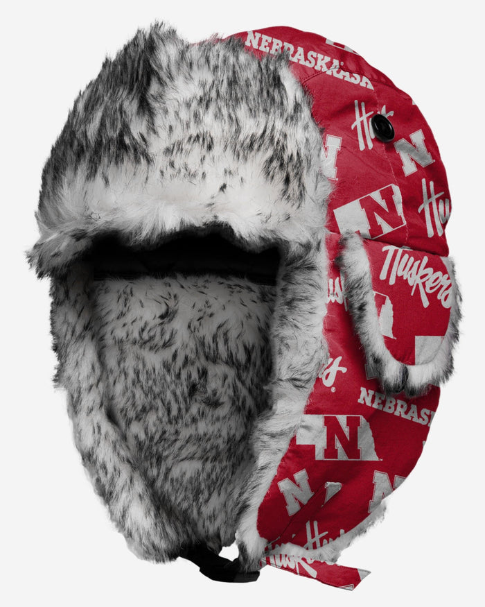 Nebraska Cornhuskers NCAA Repeat Print Trapper Hat FOCO - FOCO.com