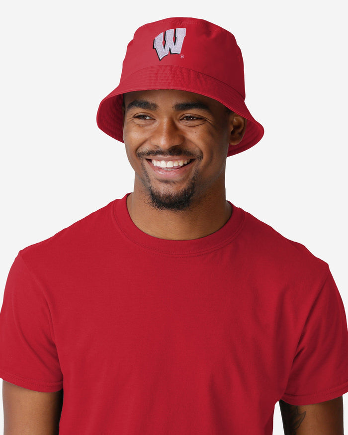 Wisconsin Badgers Solid Bucket Hat FOCO - FOCO.com