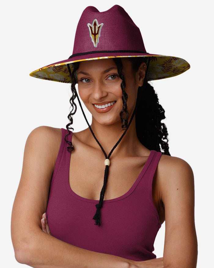 Arizona State Sun Devils Team Color Straw Hat FOCO - FOCO.com