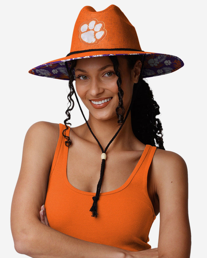 Clemson Tigers Team Color Straw Hat FOCO - FOCO.com