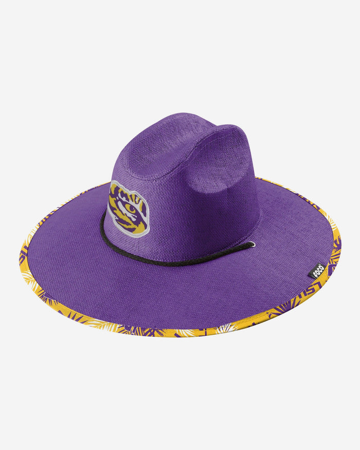 LSU Tigers Team Color Straw Hat FOCO - FOCO.com