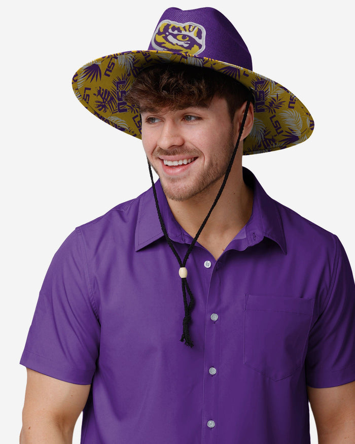 LSU Tigers Team Color Straw Hat FOCO - FOCO.com