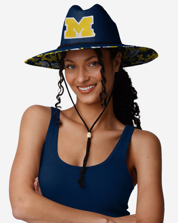 Michigan Wolverines Team Color Straw Hat FOCO - FOCO.com